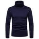 thumbnail image 1 of Hombres sólido cuello alto Casual Slim Fit pulóver camiseta cálida camisa de fondo Pompotops oipoqjl7617, 1 of 4