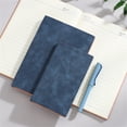 thumbnail image 5 of Lined Journal Notebook, 200 Numbered Pages per Pack, A5 Notebook 8.3" × 5.7", Leather Softcover, 100 GSM Thick Paper, for Writing, Work, School (Sky Blue), 5 of 6