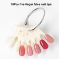 thumbnail image 3 of 10-Piece Plastic False Nail Tips Set: Beige/Transparent Options, Natural Length & Thickness, Ring Design for Easy Storage – Ideal for Nail Art Practice, Polish Display, Professional Salons & Home Use, 3 of 7