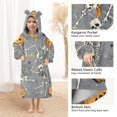 thumbnail image 3 of FORMRS Wearable Blanket Hoodie with Sleeves for Kids Cozy Flannel Sweatshirt, Gray Halloween Dancing, 3 of 7