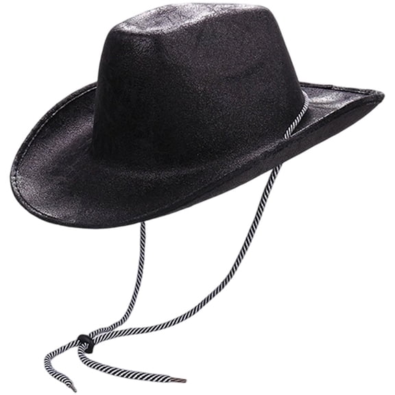 Hsqqdc Suede Cowboy Hat Wide Brim Western Fedora for Sun Protection