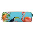 thumbnail image 2 of Ratiio Tropical Jungle Flamingo Pattern Leather Pencil Case, Pencil Pouch with Durable Zipper, Compact and Stylish Organizer for Stationery, Art Supplies, Travel Essentials, 2 of 8