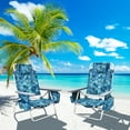 thumbnail image 1 of Costway 2-Pack Folding Backpack Beach Chair 5-Position Outdoor Reclining Chairs with Pillow Pattern, 1 of 10