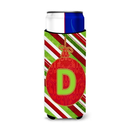 Carolines Treasures CJ1039-DMUK Christmas Oranment Holiday Monogram Initial Letter D Ultra Beverage Insulators for slim