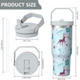 thumbnail image 5 of 1pc Dog 30oz Tumbler with Straw & Handle - Insulated Stainless Steel Cup | Holiday Gift for Man Women (Christmas, Valentine's, Birthday), 5 of 7