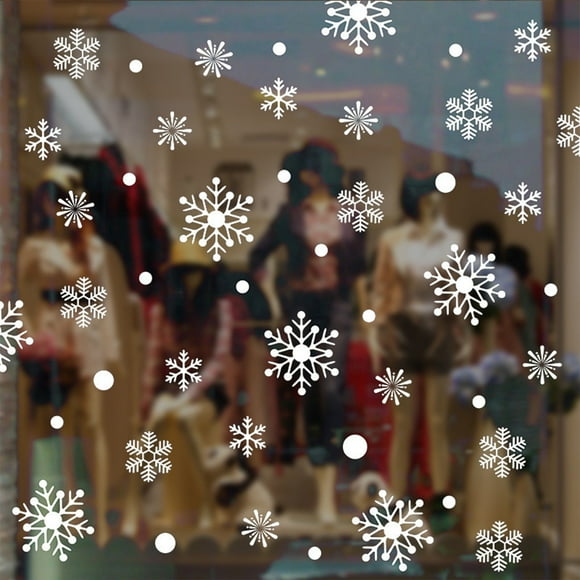 Iumwxz Christmas Snow Glass Window Decals Shop New Year Wall Painting festival decortaions White Plastic Flash Deals