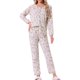 thumbnail image 2 of Conjunto de Pijamas para Mujeres de Manga Larga de Algodón con Botones Cuello en U Floral Bonito de 2 Piezas con Bolsillo XS Rosa Floral, 2 of 5