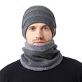 thumbnail image 4 of Thick Winter Hat Scarf Set Double Layer Knit Cap with Long Neck Scarf Warm for Freezing Days Hat Scarf, 4 of 4