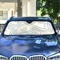 thumbnail image 4 of Topographic Map Blue Lines Car Windshield Sun Shade Reflector Sunshade Foldable for Front Keeps Vehicle Cool, 4 of 8