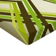 thumbnail image 2 of Ambesonne Geometric Fitted Sheet 2 Pcs Set, Trippy Diamond Shapes, Queen, Lime Green Army Green, 2 of 3