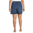 thumbnail image 3 of Terra & Sky Women's Plus Size Slouchy Pull-On Denim Shorts, 3 of 5