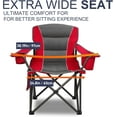 thumbnail image 6 of Heavy Duty Folding Camping Chair, Outdoor Oversized Camping Chair w/Cup Holder & Cooler Bag, Portable Padded Lawn Chair for Beach Picnic Sports, U.S. Flag(Red), 6 of 14