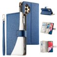 thumbnail image 3 of Funda cartera GANGXUN para Samsung Galaxy A13 4G/5G , cuero PU con tarjetero, cremallera, correa de mano, soporte y protección 1060°, 3 of 6