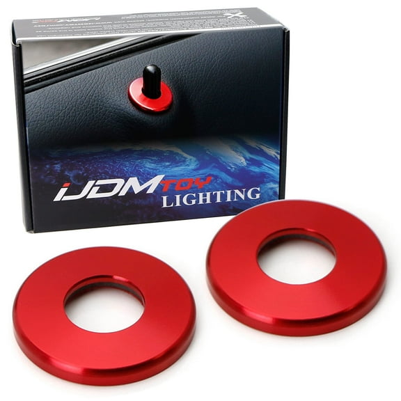 2pc Red Aluminum Decorative Door Lock Knob Covers For Mercedes C E S GLC GLE Class (W205 W213 X205 W166)