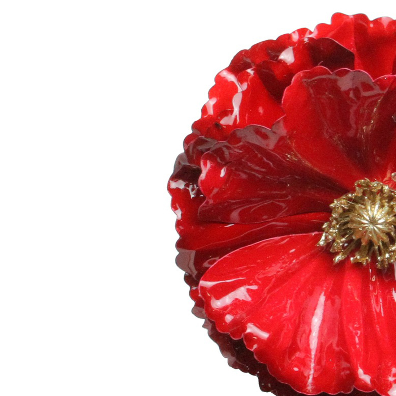 4.5" Plastic Deep Pink Poppy Christmas Clip