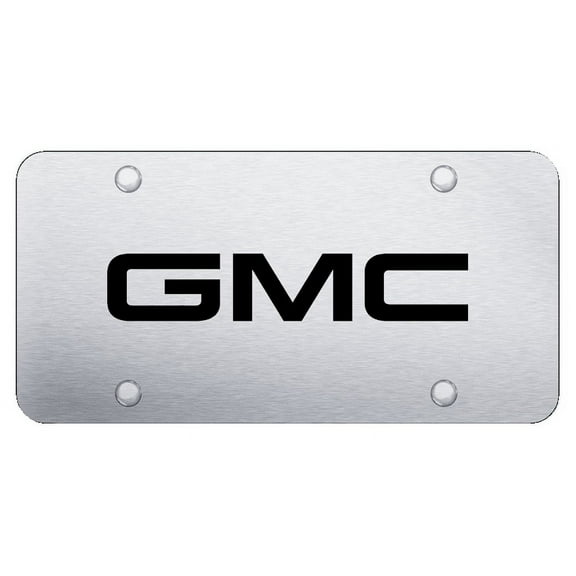 GMC Laser Etched Logo License Plate (Brushed Chrome)