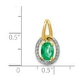 thumbnail image 4 of Real 14kt Yellow Gold Diamond and Oval Emerald Pendant; for Adults and Teens; for Women and Men, 4 of 4