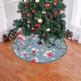 thumbnail image 2 of FMSHPON Watercolor Flowers Leaves Bird Xmas Christmas Tree Skirt Stand Mat for Holiday Party Decoration Indoor Outdoor 48 inches, 2 of 3