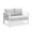 White & Light Gray, variant on CozyHom 3 Seats Outdoor Patio Metal Sofa Aluminum Sofa Furniture Set, Outside Conversation Couch With Cushions, Gray