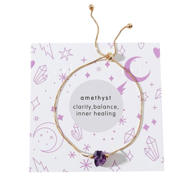 Pulsera con cadena de amatista y tarjetas Clarify para San Valentín Pulseras para mujer