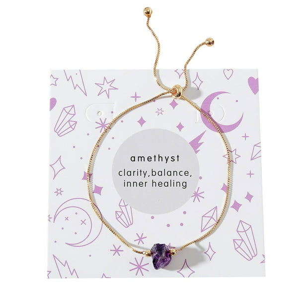 Pulsera con cadena de amatista y tarjetas Clarify para San Valentín Pulseras para mujer