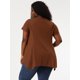 thumbnail image 5 of Women's Plus Size Short Sleeve Tunic Handkerchief Hem Summer Casual Top Brown 3X, 5 of 6