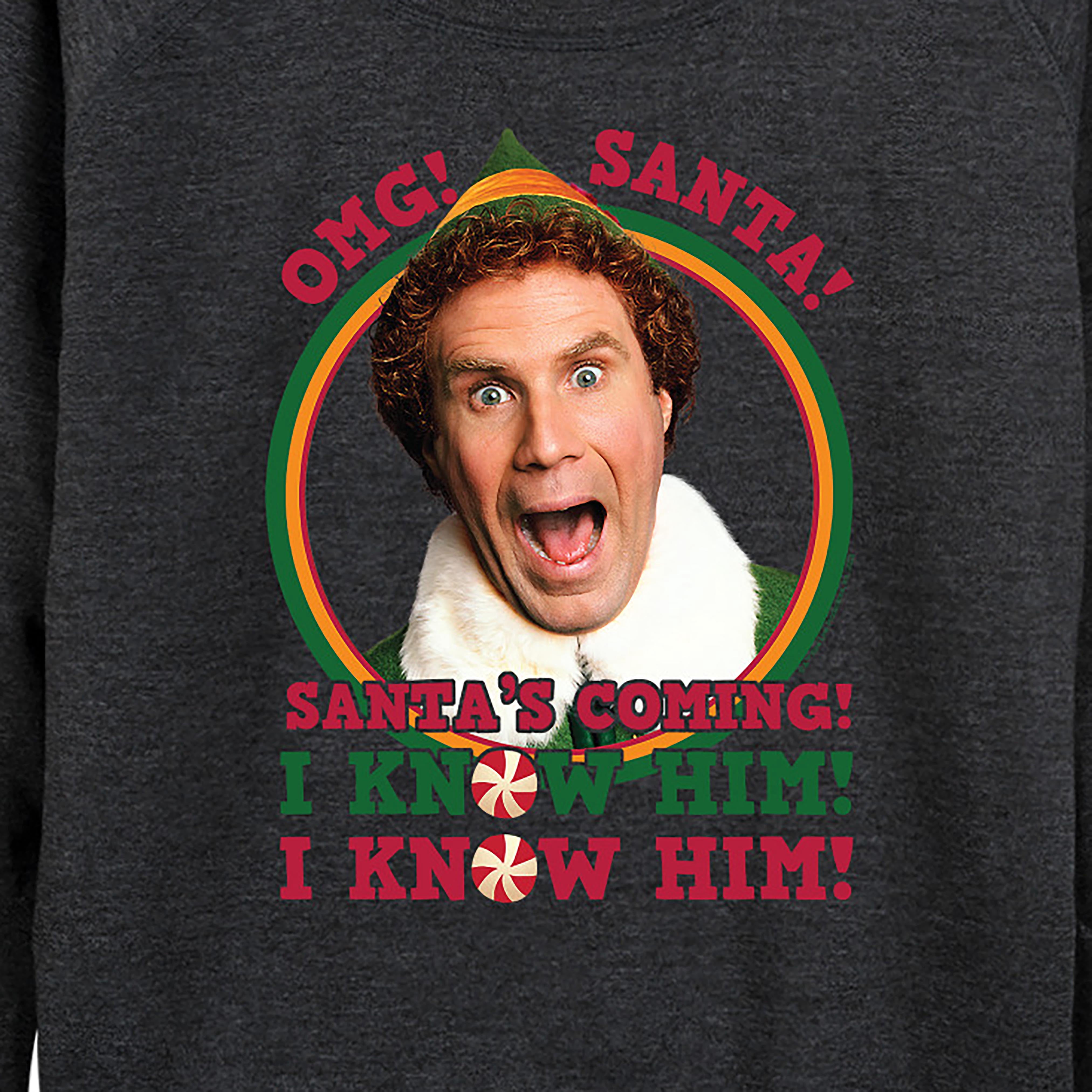 ELF - Christmas Omg Santa I Know Him - Women's Lightweight French Terry Long Sleeve Shirt