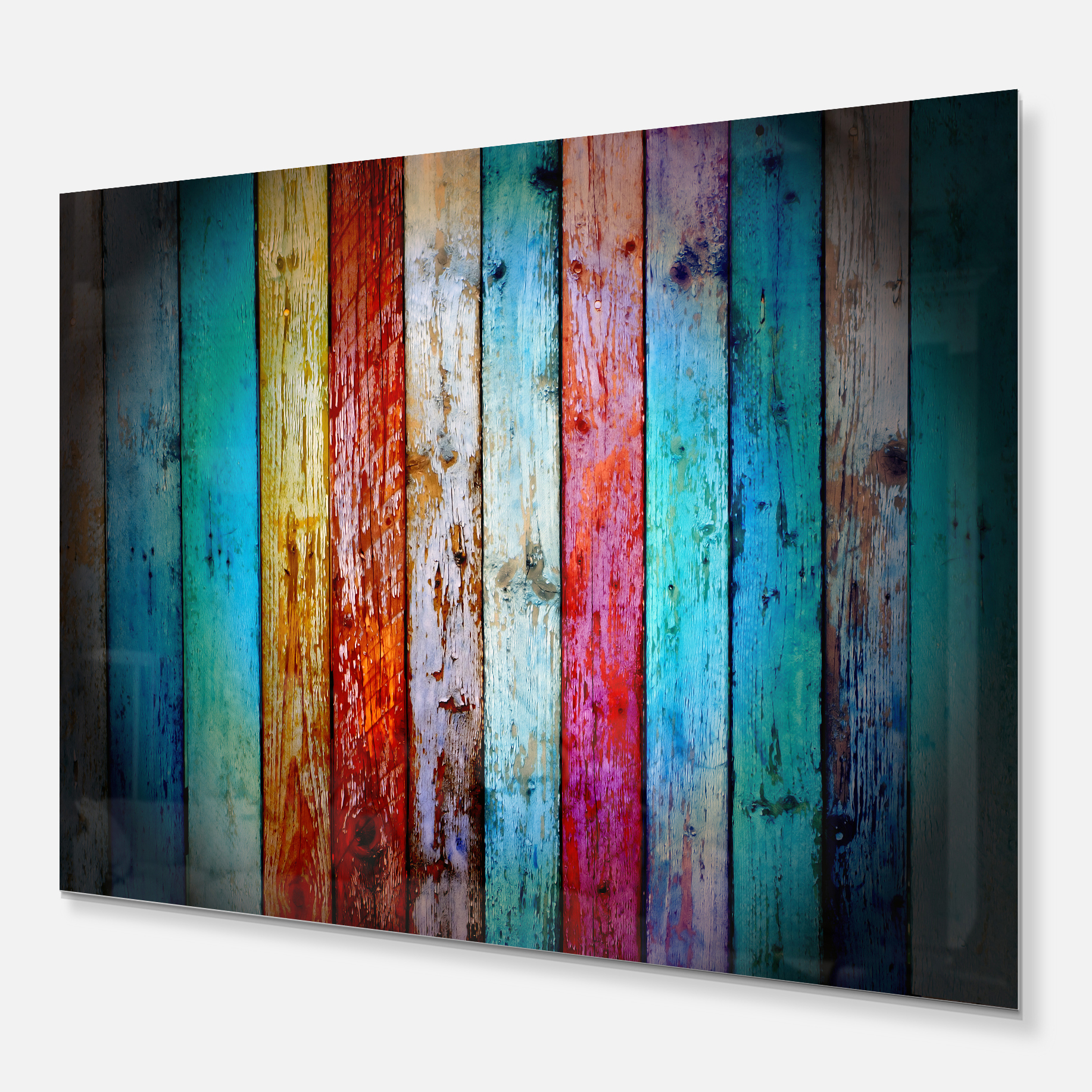 Designart 'Vintage Wooden Pattern' Metal Wall Art