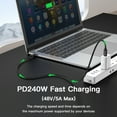 thumbnail image 5 of USB C to C 3.2 Gen 2x2 Cable, 240W, Fast Charging for MacBook Pro/Air,iPad Pro, iPhone 16 Pro Max,Galaxy S24/S23, Steam Deck, 20Gbps Data Transfer,4K Video Output Black 3M/9.9FT, 5 of 7