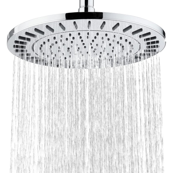 Bright Showers Cabezal De Ducha Tipo Lluvia Cabezal De Ducha Tipo Cascada De Alta Presión De 9 Pulgadas Con Ángulo Ajustable Y Boquillas De Silicona Antiobstrucción Ducha Fija Para Baño De Lujo Cromo
