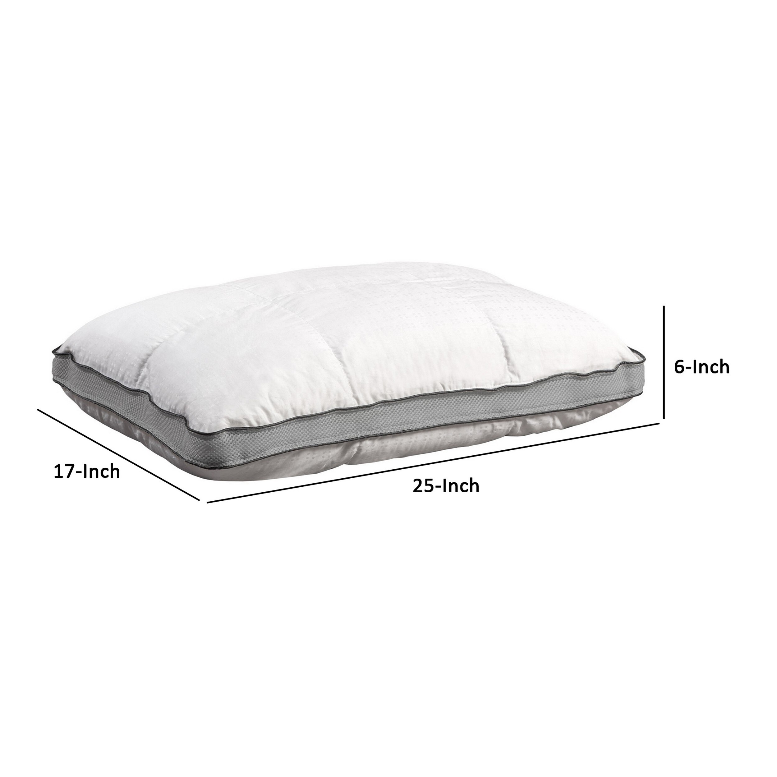 17 x 25 Ultra Soft Memory Foam Pillow with 3D Spacer Outline, White, Gray - White, Gray - image 5 of 5