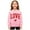 Pink #A, variant on Girls Valentine Sweatshirt Cotton Fleece Lined Crewneck Hearts Printed Pullover Loose Casual Holiday Tops (11-12 Years, Pink #A)