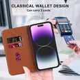 thumbnail image 5 of Funda antirrobo con cierre magnético para iPhone 14 Pro, compatible con carga magnética, piel sintética y TPU, diseño tipo billetera, ranuras para tarjetas, 5 of 5