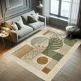 thumbnail image 5 of Ambesonne Mid Century Modern Boho Decorative Rug Carpet, Leaf Circle, 2' 2" x 3' 7", Tan Ginger and Laurel Green, 5 of 5