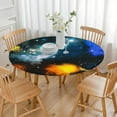thumbnail image 3 of Starry Night Round Elastic Tablecloth Spill-Proof & Scratch-Resistant for Hosts, 3 of 7
