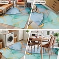 thumbnail image 6 of Teal Marble Area Rugs 4x6 for Living Room, Abstract Art Modern Geometric Golden Non Slip Washable Rug Runner, Low Pile Indoor Floor Carpet Mat Bathroom Rugs for Bedroom, Kids Room, 6 of 9