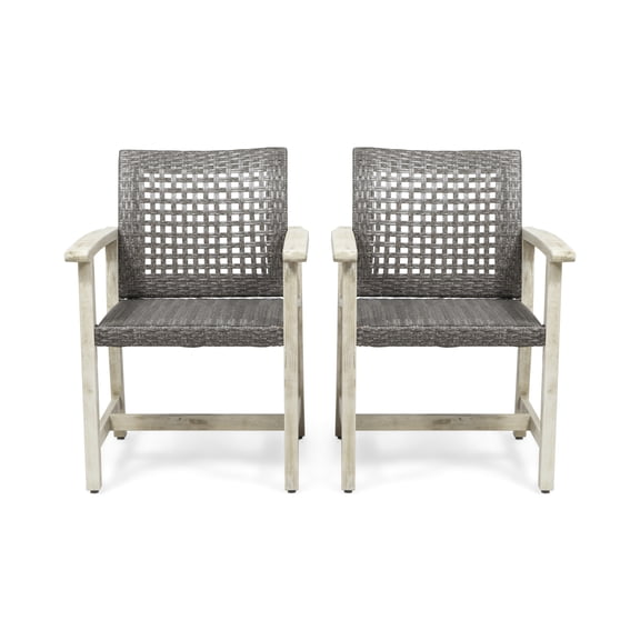Hampton Wood And Wicker Dining Chair( Set of 2 )