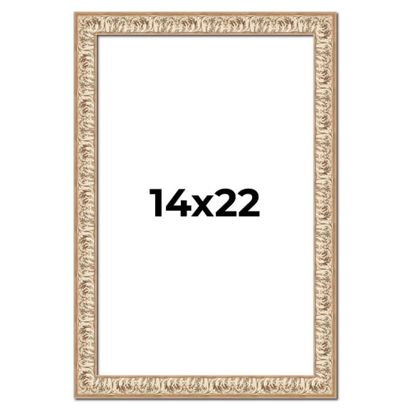 14x22 Frame White Real Wood Picture Frame Width 1.5 inches | Interior Frame Depth 0.5 inches |
