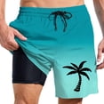 thumbnail image 1 of Mens Board Shorts Male Swim Trunks With Liner Inseam Board Shorts Bathing Suit With Pockets Beach Shorts Green S, 1 of 4