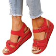 thumbnail image 3 of CAIXIA Women Sandals Women's Hook and Loop Strap Casual Sandals with Mid Heel Comfortable Walking Footwear for Ladies and Girls,Red, 3 of 9