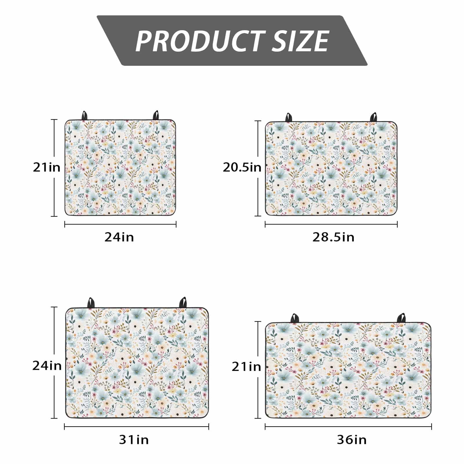 Pastoral Botanical Stove Top Cover for Electric Stove, Heat-proof & Non Slip Glass Top Stove Cover Protector, Watercolor Teal Yellow Spring Floral Kitchen Flat Cooktop Rubber Mat 24x21 Inches