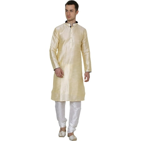 

Royal Kurta Silk Blend Kurta Pyjama Set For Men (40 Sun)