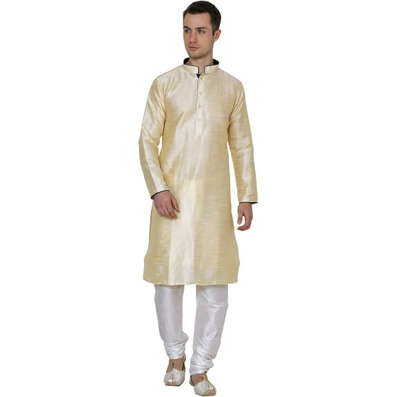 Royal Kurta Silk Blend Kurta Pyjama Set For Men (40, Sun)