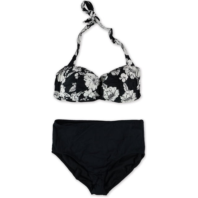 Anne Cole Culotte Florale Femme Bikini 2 Pcs, Noir, Très Grand