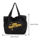 thumbnail image 3 of Bolso de mano de compras para mujer, bolso informal de tela vaquera sólida, bolso de mano con bordado de cremallera, 3 of 8