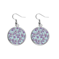 thumbnail image 1 of Flowers Painting lavender Ear Dangle Silver Drop Earring Jewelry Woman, 1 of 3
