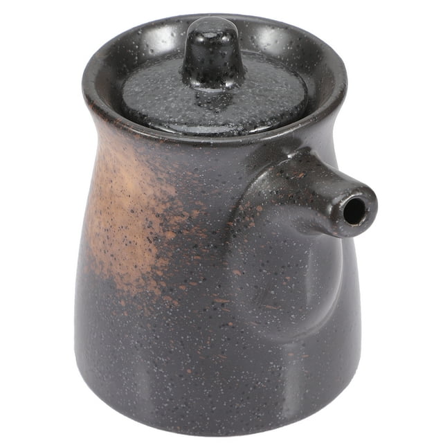 Botella de cerámica para salsa de soja, dispensador de vinagre de cerámica, botella pequeña para vinagre, botella de cerámica para aceite.