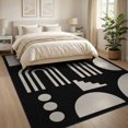 thumbnail image 3 of ODIKA 8'x10' Washable Area Rug Non-Shedding, Easy Care, Black Cream Geometric Design Contemporary Art Inspired Visual Symmetry for King Size Bedroom Under Bed, Master Suite, 3 of 7