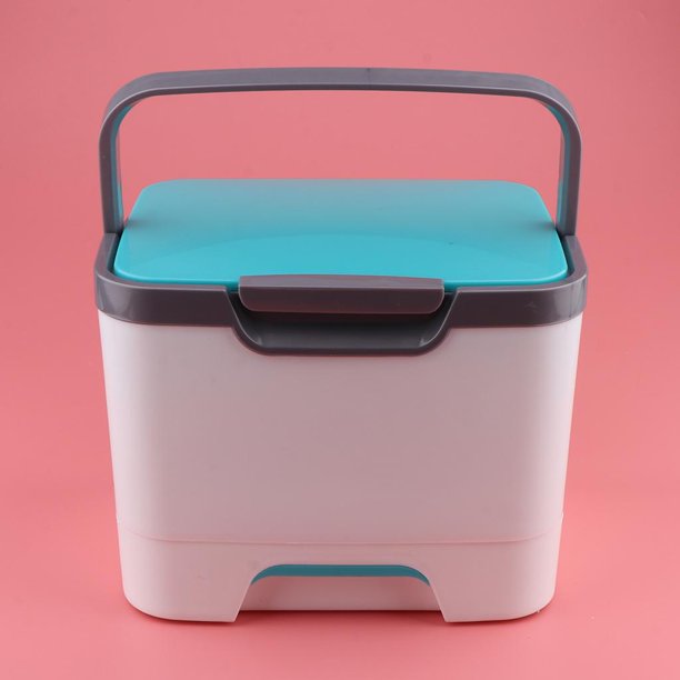 Caja de almacenamiento de escritorio de mano, organizador de cosméticos de maquillaje de plástico, joyería, de uñas, contenedor de bolígrafo, Azul Macarena Estuche de almacenamiento de maquillaje