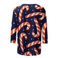thumbnail image 4 of Pntutb - Camiseta holgada con estampado de moda para mujer, blusa de manga 3/4, cuello redondo, tops casuales Pntutb Pntutb-1253, 4 of 5